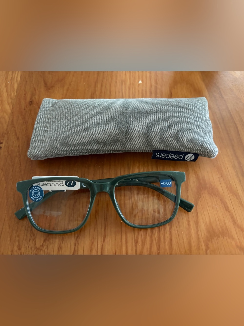 Peepers Readers - Trek - Green blue light 0.00 nwt new case